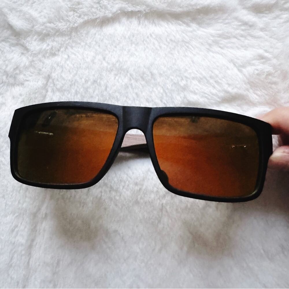 Juna Orange & Dark Wood Sunglasses - Picture 1 of 11